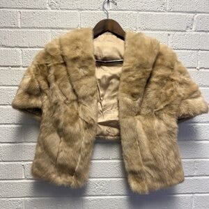 Vintage Custom Fur Mink Shawl Honey Light 1950-60’s